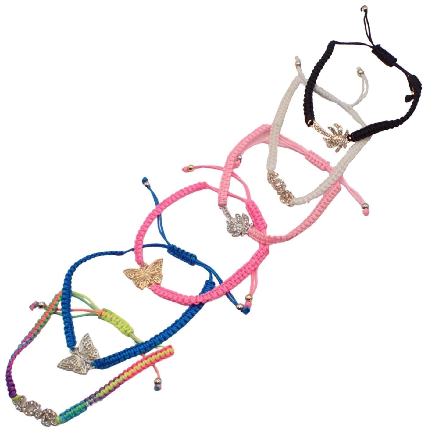 Girls Adjustable Corded String Bracelet